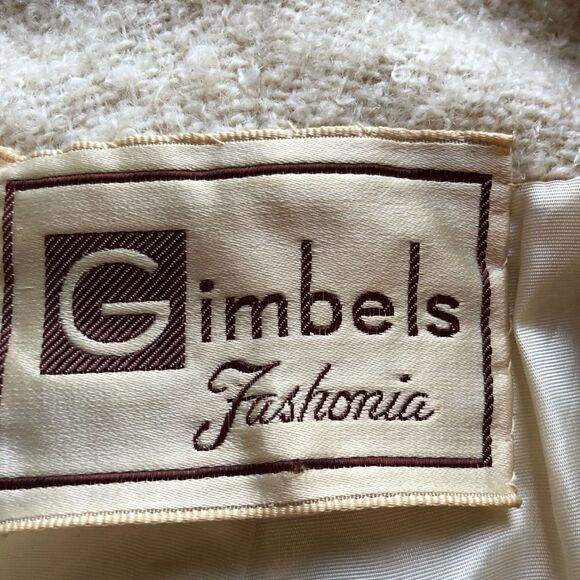 Vintage Gimbels Fashonia Boucle Long Car Coat M/L - Picture 3 of 9